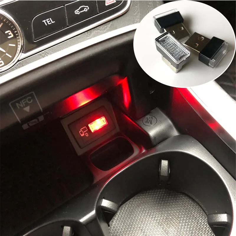 1 Gabalas Automobilio USB LED Atmosfera Dekoratyvinis Apšvietimas Volkswagen Tiguan Polo Passat CC, Golf Teramont EOS Scirocco Sharan Fox Ameo