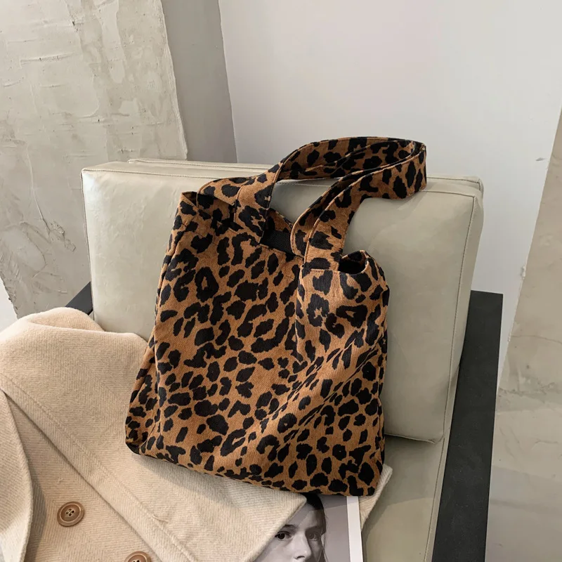 2021 Didelės Talpos Velvetas Drobės Krepšys, Pirkinių Krepšiai Didelis Karšto Leopardas Spausdinti Paprasta Pečių Maišą