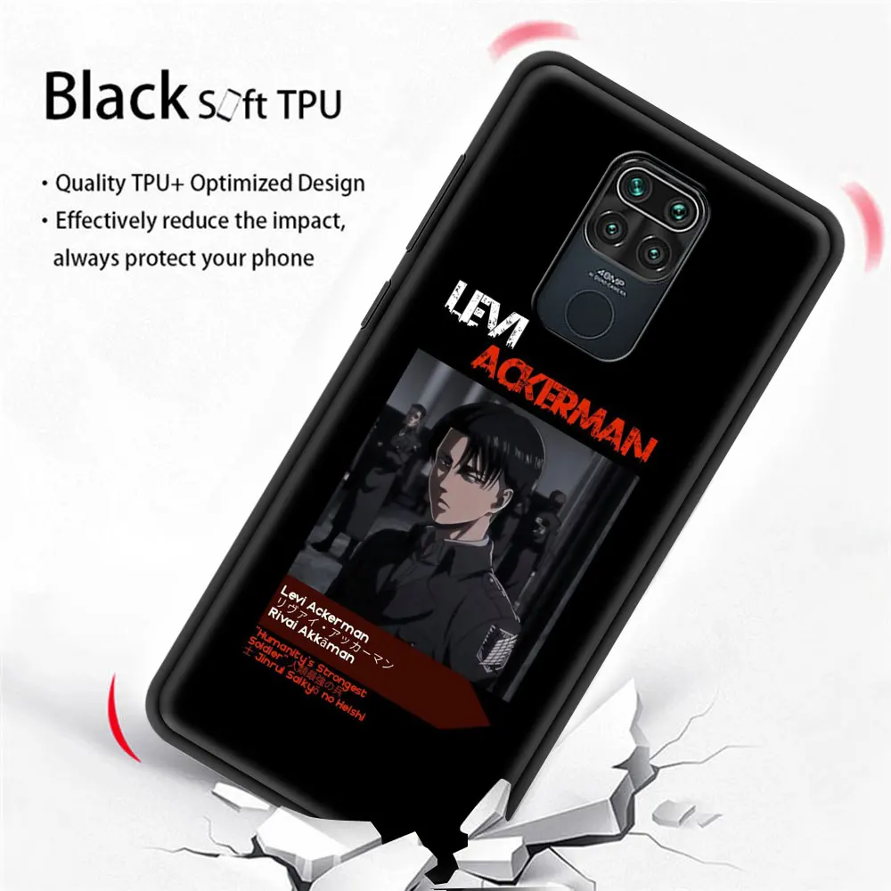 Telefoną Atveju Xiaomi Redmi Pastaba 9S 9 Pro 8T 7 8 Pro 6A 7A 8A 9A 9C 9 Premjero K30 Black Korpuso Dangtelį Ataka Titan Levi Akermano