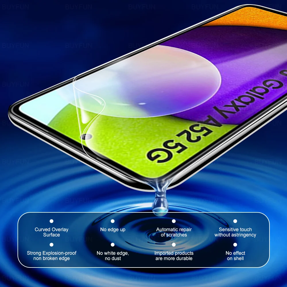 2-in-1 Priekiniai + Atgal Hidrogelio Plėvelė Anti-pirštų Atspaudų Samsung Galaxy A51 A52 A50 S 5G Screen Protector Saugos Apsauginės Plėvelės