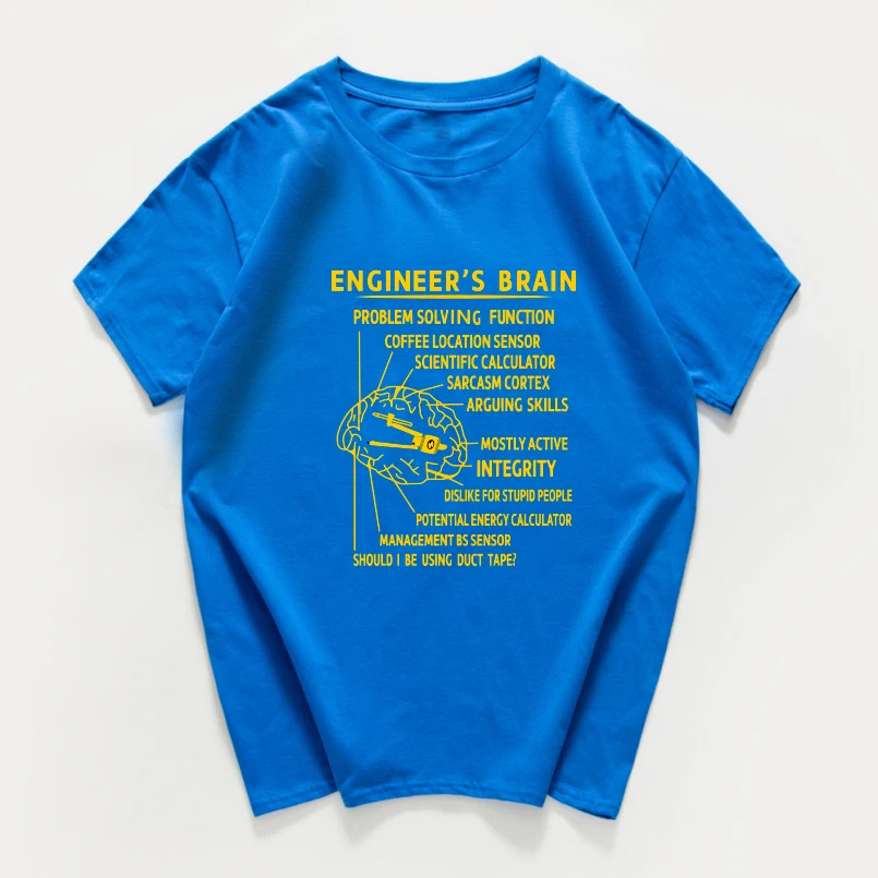 Inžinierius Smegenų Sarkastišką laišką, grafinis juokingi Marškinėliai vyrams medvilnės vasaros streetwear ovesized Tee marškinėliai homme vyrams drabužius harajuku