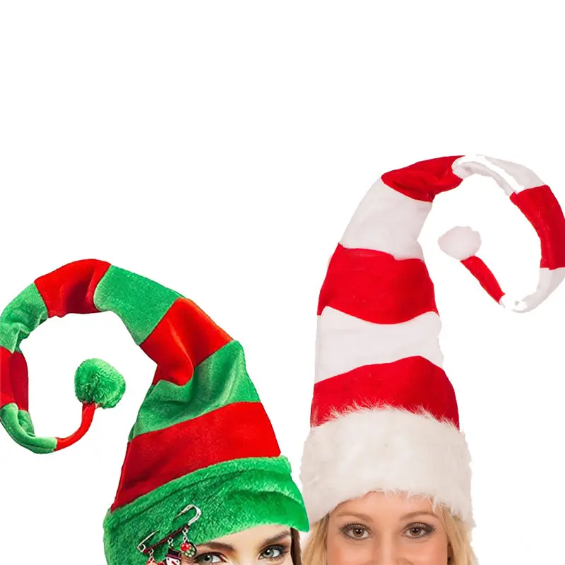 1PC Juokinga Šalies Skrybėlės, Kalėdinės Kepurės Ilgas Dryžuotas Jaučiausi Pliušinis Elf Skrybėlę Atostogų Tema Skrybėlės Kalėdų Vakarėlį Aksesuaras U3