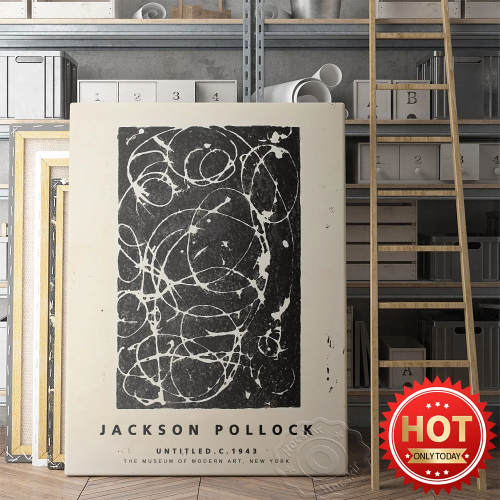 Šiuolaikinio Abstraktaus Meno, Jackson Pollock Iliustracijų, Plakatų,Paroda, Muziejus Spausdinimo Meną, Jackson Spaudinių Plakatas, Saida Sienos Nuotrauka