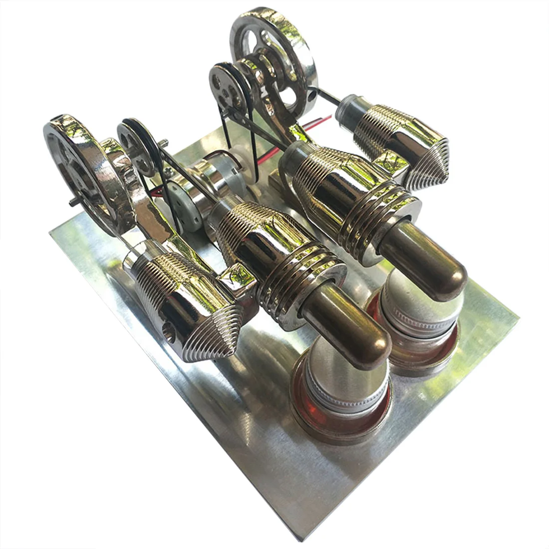 2-cilindrų Stirlingo Variklis Metalo Generatorius Išorės Degimo Variklio Mokymo Modelį Žaislą Dovanų Kolekciją (Random Spalvos Lemputė)