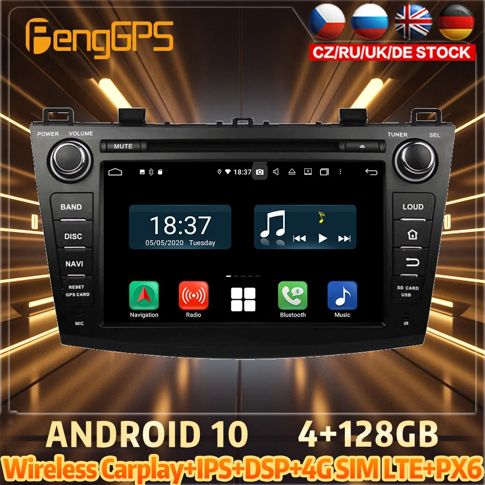 128G Android10 PX6 DSP Už MAZDA 3 2009 m. 2010 m. 2012 m. Automobilis DVD GPS Navigacijos Auto Radijas Stereo Vaizdo Daugiafunkcį CarPlay HeadUnit