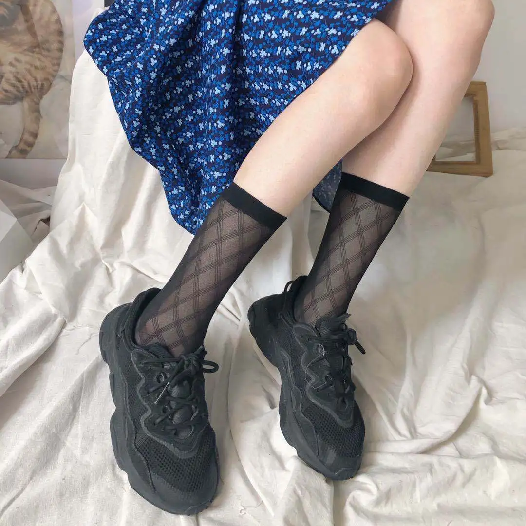 Klasikinis Tamsiai Modelio Akių Blauzdos Kojinės Kojinės Moterų Gotikos Tamsiai Pledas Modelio Vamzdis Kojinės Mielas Baltas Kojines Moterims Seksualios Kojinės