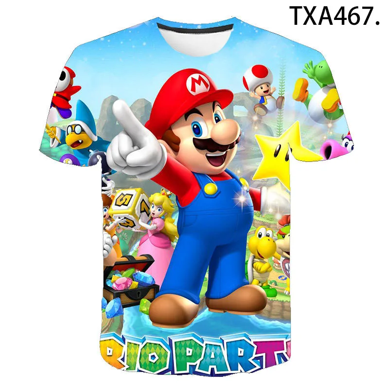 Nauja Vasaros 3D marškinėliai Mario Vyrams, Moterims, Vaikams Laisvalaikio Mada Streetwear Berniukas Mergaitė Vaikai Atspausdintas T-shirt Kietas Viršūnes Tee