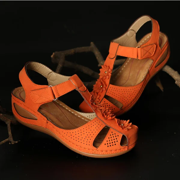Dacomfy Moterų Sandalai Pleištai Batai Derliaus Gėlių Sandalai Premium Ortopedijos Atidaryti Tne Sandalai Atsitiktinis Moterų Platforma Retro Bateliai