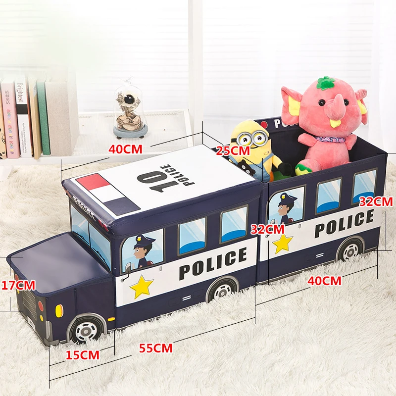 NAUJŲ Autobusų Formos Žaislai Organizatorius Vaikams, Drabužių, Žaislų Saugojimo Dėžutė Lankstymo Animacinių filmų Automobilio Žaislų Saugojimo Krepšys Vaikų Saugojimo Bin