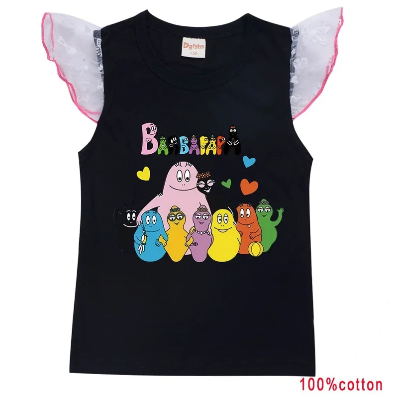 2021 Vasaros Barbapapa Vaiko marškinėliai Spausdinami Vaikų Drabužių Tshirts Juokinga Trumpas rankovės Vaikas Animacinių filmų Anime Boy/Girl T-shirt/Liemenė