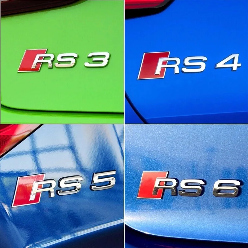 Automobilių 3D Metaliniai Lipdukai, Lipdukai ir Audi RS3 RS4 RS5 RS6 RS7 RS8 S3 S4 S5 S6 S7 S8 A3 Automobilių Galinis Kamieno Kūno Emblema Ženklelio Lipdukai