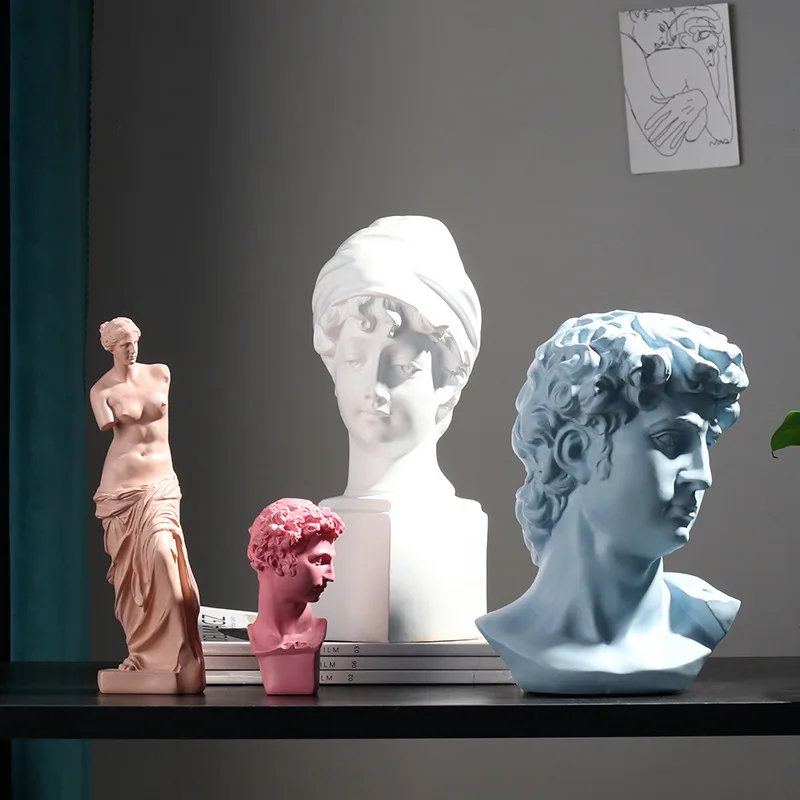 Šiaurės minimalistinio gipso skulptūros sumos vadovas davidas galvos skulptūra namų kambarį Biuro stalo dekoro salonas priedai