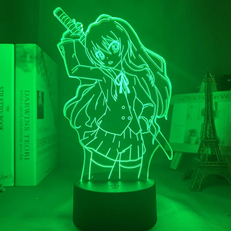 Led Nakties Šviesos Toradora Taiga Aisaka, Miegamojo Dekoro Dovana-Spalvinga naktinė lempa Anime Waifu 3d Lempos Taiga Aisaka Toradora