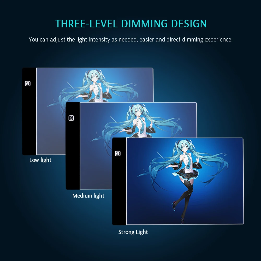 Didelis A3 formato Led Šviesos Pad Tablet Su Drobės Maišelį 5D Diamond Dažymo Priemonės, Siuvinėjimo Reikmenys Trijų lygių Pritemdomi