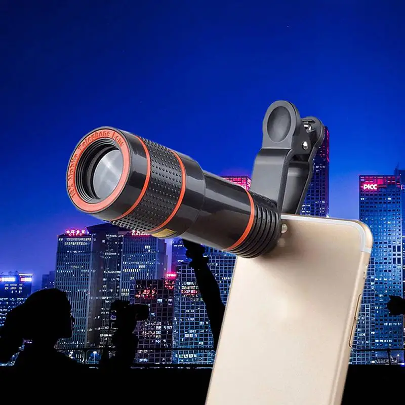 8X 12X Teleskopo Objektyvą Monokuliariniai Mobiliojo Telefono vaizdo Kameros Lęšis IPhone Samsung 