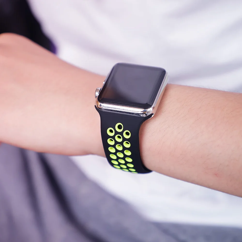 Dirželis Apple watch band 44mm/40mm iWatch diržo 42mm/38mm Silikono smart watchband Sporto apyrankę applewatch series 5 4 3 6 SE