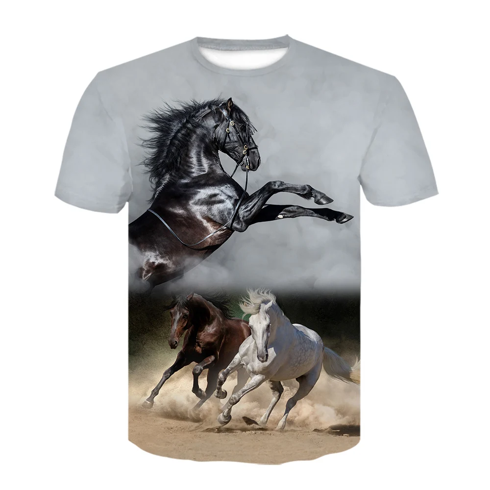 2021 m. Vasarą Naująjį O-kaklo Dėvėti Arklio T-shirt 3d Mados Marškinėliai Gyvūnų Arklių Drabužiai Vyrams, Moterims, Negabaritinių Tshirts