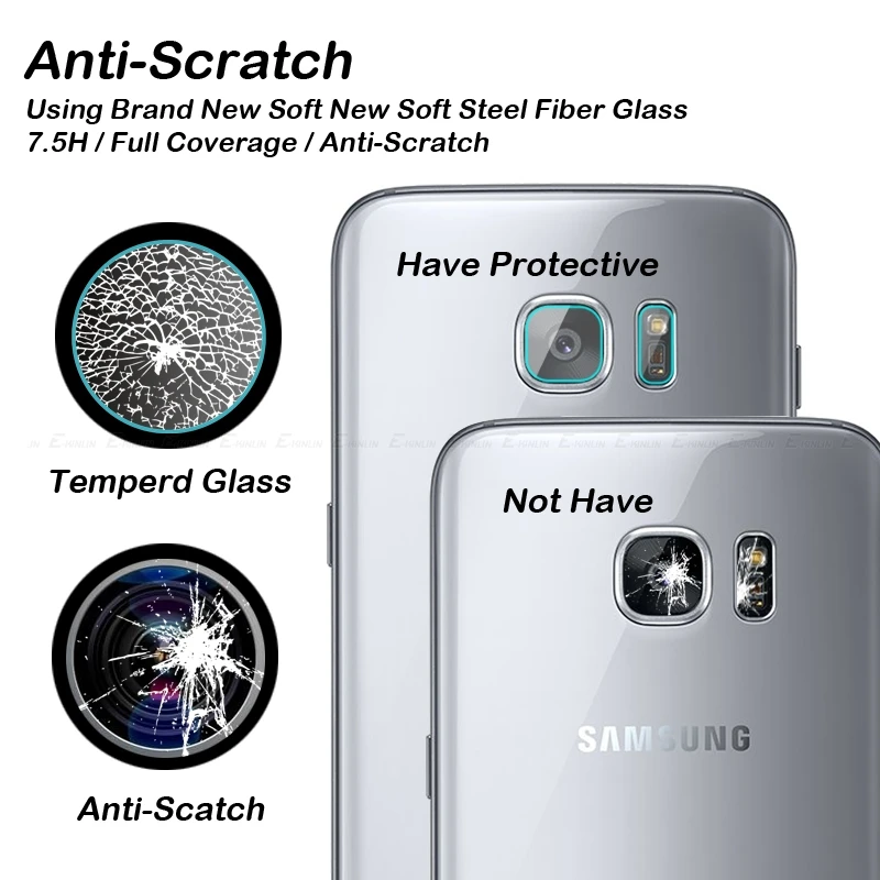 3pcs Galinio vaizdo Kameros Objektyvo Apsaugos Samsung Galaxy S8 S9 S7 S6 Krašto Plus Pastaba 8 5 Grūdintas Stiklas Galinis Screen Protector Filmas