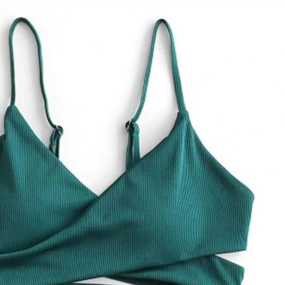 Moterų Bikini maudymosi kostiumėlį, Seksualus Skilimo Nr. Underwire vientisos Spalvos Aukštos Juosmens Paplūdimio Bodysuit žalia Vasaros 2021 купальник