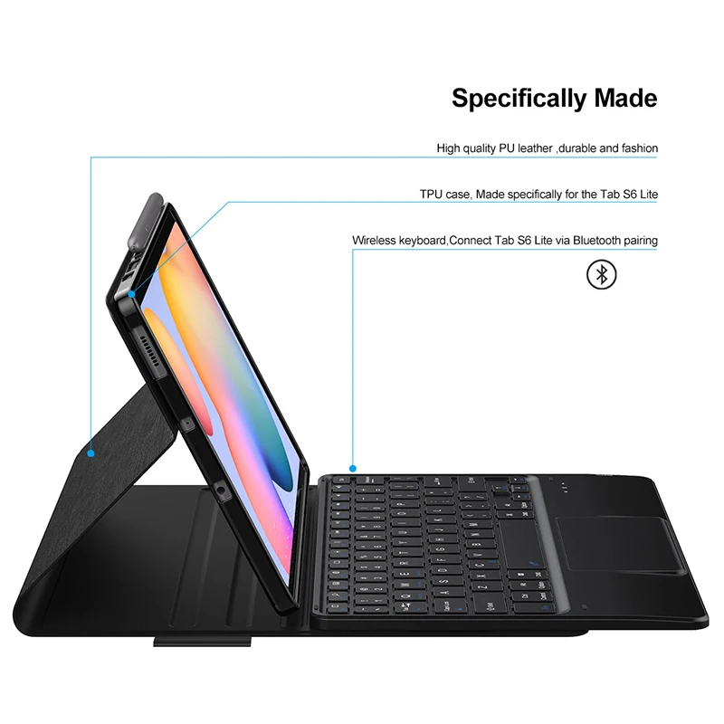 Tablečių Klaviatūros Dangtelis Skirtas Samsung Galaxy Tab S6 Lite S6 Magnetinis Stendas Belaidžio 