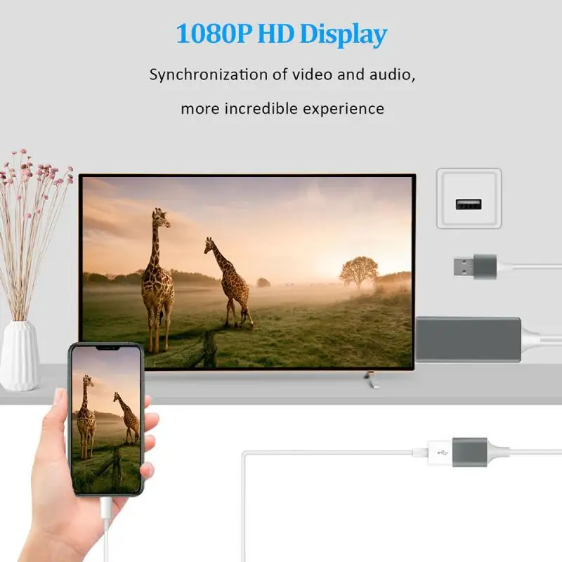 TV Kabelis, 1080P HDMI Adapteris-suderinama Atspindinti Kabelis Telefono Konversijos Kabelio Tipas-c, Su Ekrano Telefonas Su TV, HDTV Adapteris