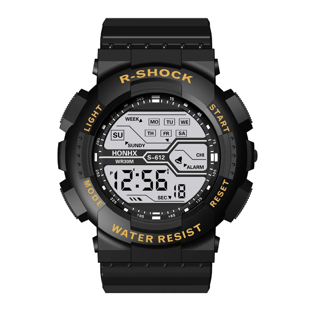 Skaitmeninis Vyrų Elektroninių Žiūrėti Sportinis Chronometras, Laikmatis LED Nakties Šviesos Rinkimo Vandeniui Automatinis Kalendorius