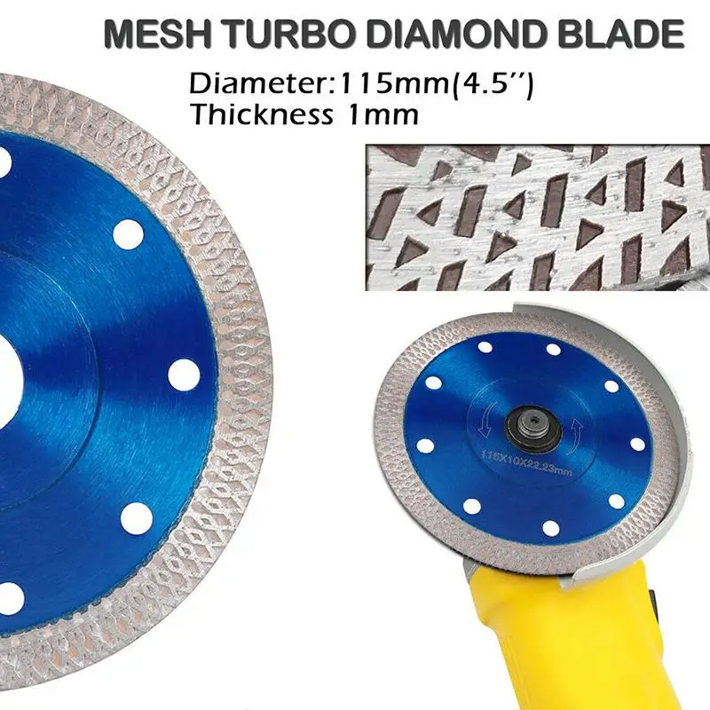 Turbo Deimantinis Pjūklas, Peilis, Diskas Porceliano Plytelės Keraminės Granito, Marmuro Pjovimo Geležtės Kampas Malūnėlis Diamond pjauti 115mm