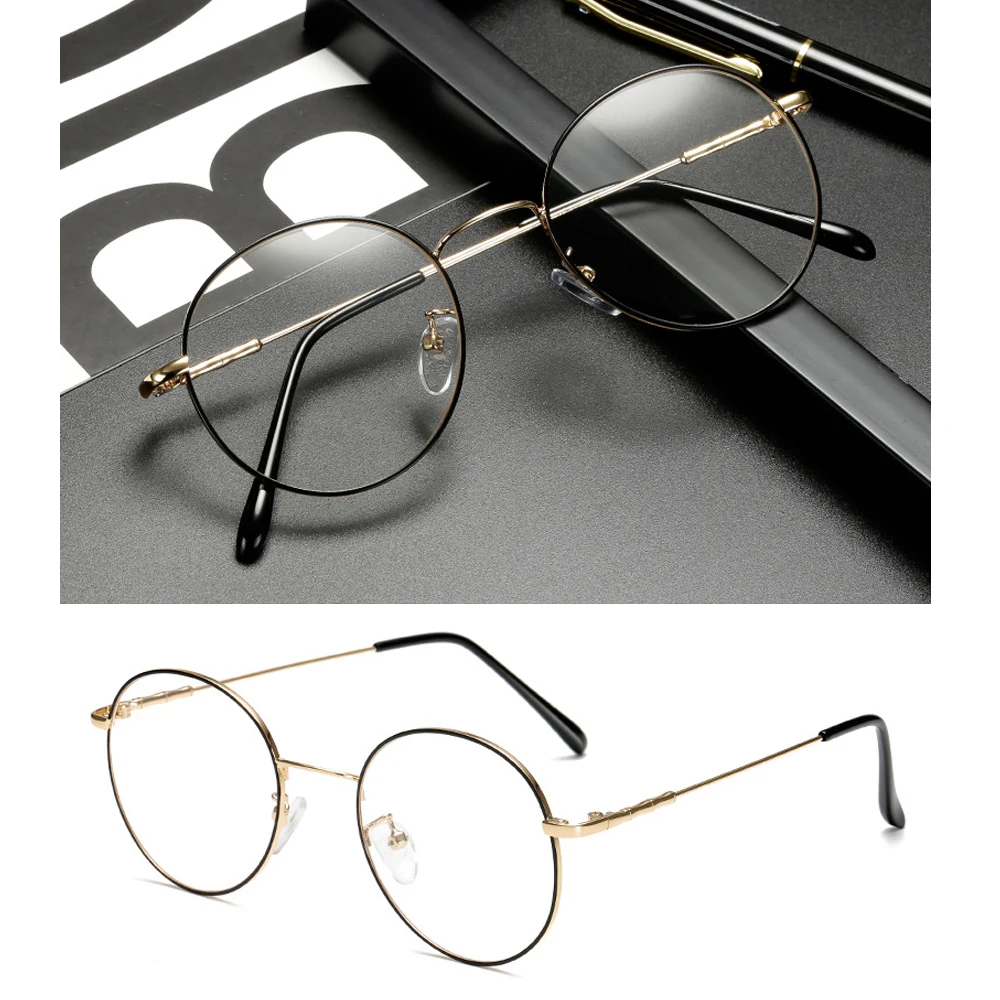 Naujoji anti-mėlyna akinius neutralus retro classic apvalių metalinių akinių rėmelių mados mėlynos šviesos blokavimas kompiuterio akiniai