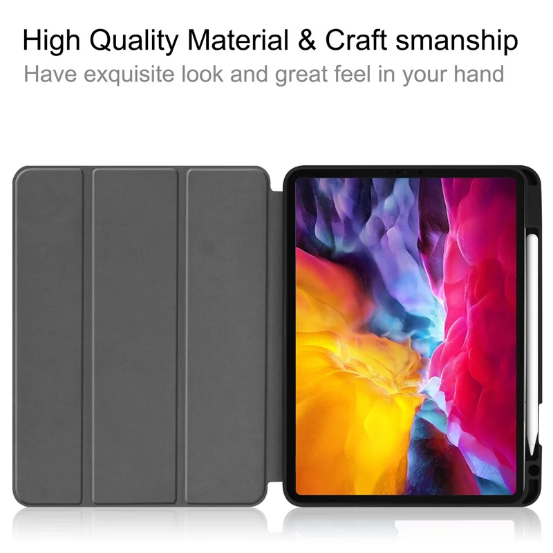 Magnetinis dėklas su Pieštukas Turėtojas iPad Pro 12 9 5 2021 Padengti Smart Shell 