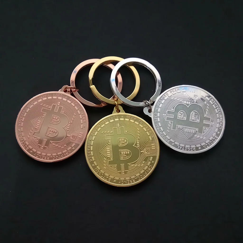 Didmeninė Auksą, Padengtą Bitcoin Monetos Key Chain Kolekcines Monetos Meno Kolekcija Dovanų Fizinių Metalų Antikos Imitacija Namų Dekoro