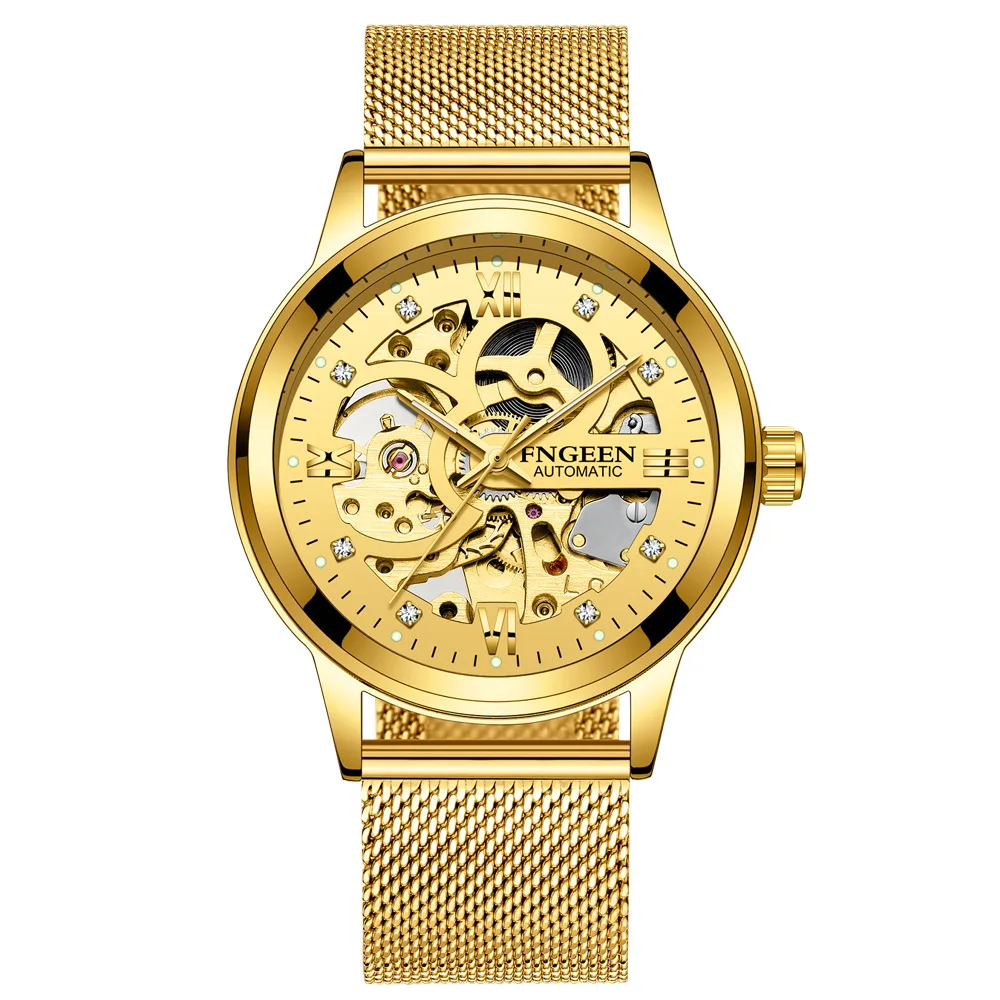 Vyrų Laikrodžiai Automatinis Mechaninis Laikrodis Vyrų Tourbillon Laikrodis Aukso Mados Skeletas Žiūrėti Viršų Markės Laikrodį Relogio Masculino