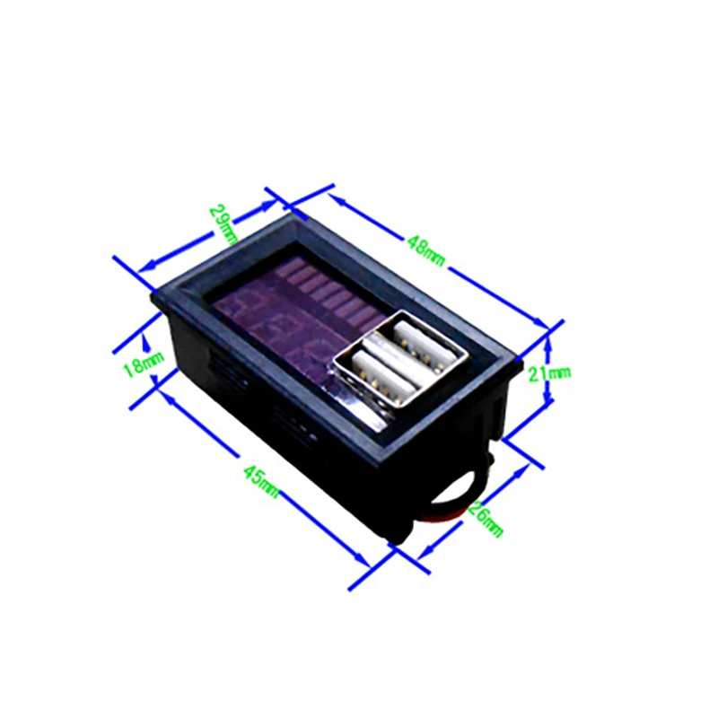 LED Skaitmeninis Ekranas Voltmeter Mini Įtampos Matuoklis Akumuliatorių Testeris Skydelis DC 12V Automobiliai, Motociklai, Transporto priemonės Dual USB 5V2A Produkcija