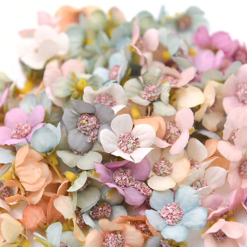 200pcs Spalvotų Daisy Gėlių Galvos Mini Dirbtinio Šilko Gėlių, Vestuvių Dalyvavimo Šalies Namų Dekoro 