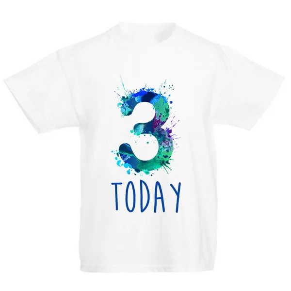 Vaikai Dažų Numeris Trys T-Shirt - Trečiųjų 3 3 Gimtadienis Šiandien Dovanų Top Berniukų, Mergaičių Stiliaus Turas Tee Marškinėliai