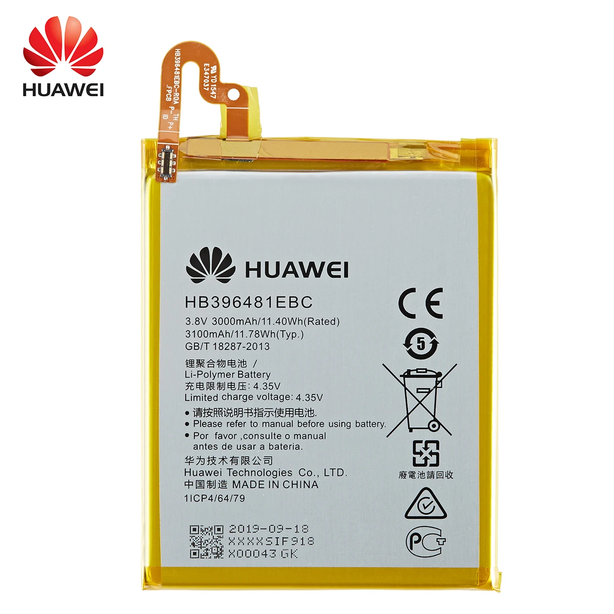 Originalus HB396481EBC Baterija Huawei ASCEND G7 PLIUS GARBĘ 5X 5A G8 G8X 5C 7C, 7A 8 9 10 Lite Supilkite Smart 2019 Y5 C8816