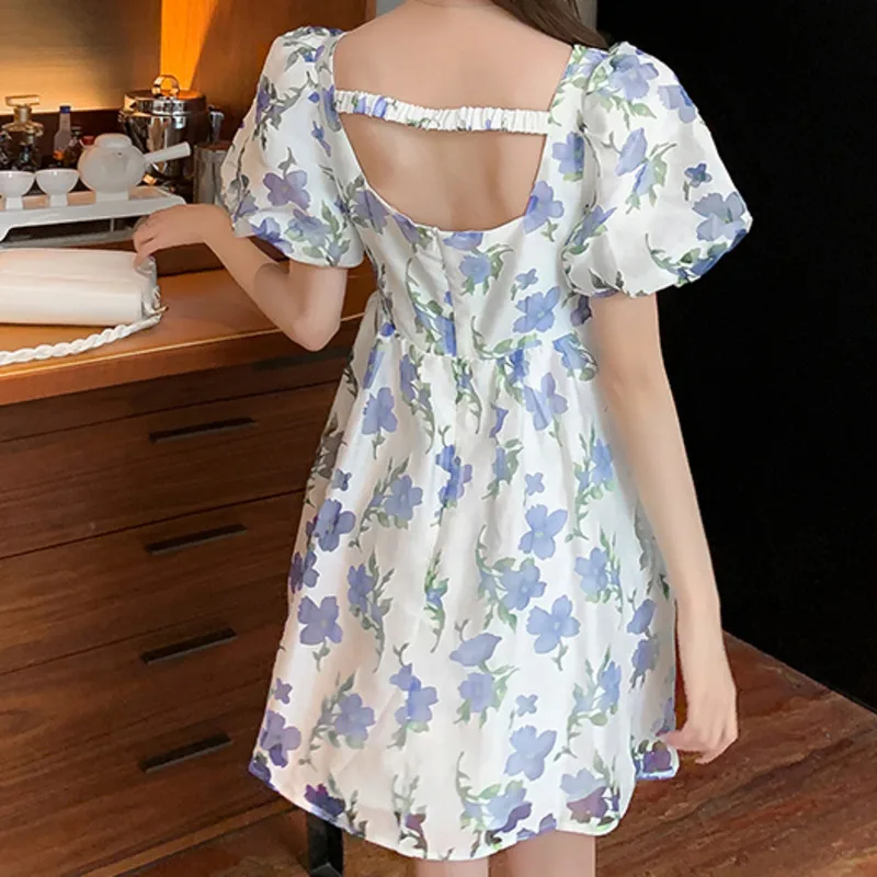 Vasarą Naujos Mados Vintage Suknelė Moterims Trumpomis Rankovėmis Korėjos Spausdinti Paplūdimio Mini Suknelė Office Lady Prarasti Moterų Drabužių 2021 Vestidos
