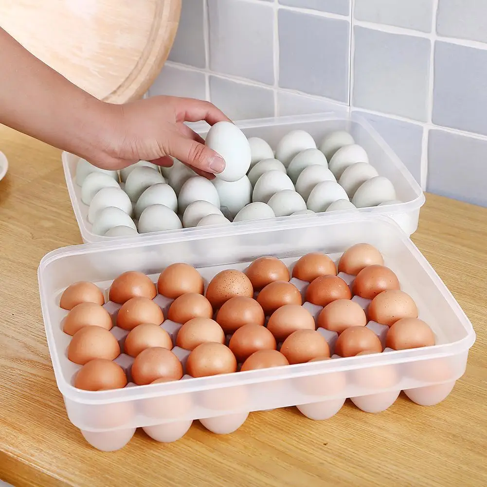 34 Tinklų Kiaušinių Laikymo Dėžutė Didelės Talpos Kietojo Plastiko Kiaušinis Atveju Organizatorius Turėtojas Langelis Konteinerio Kiaušinių Išdalijimo Šaldytuvas