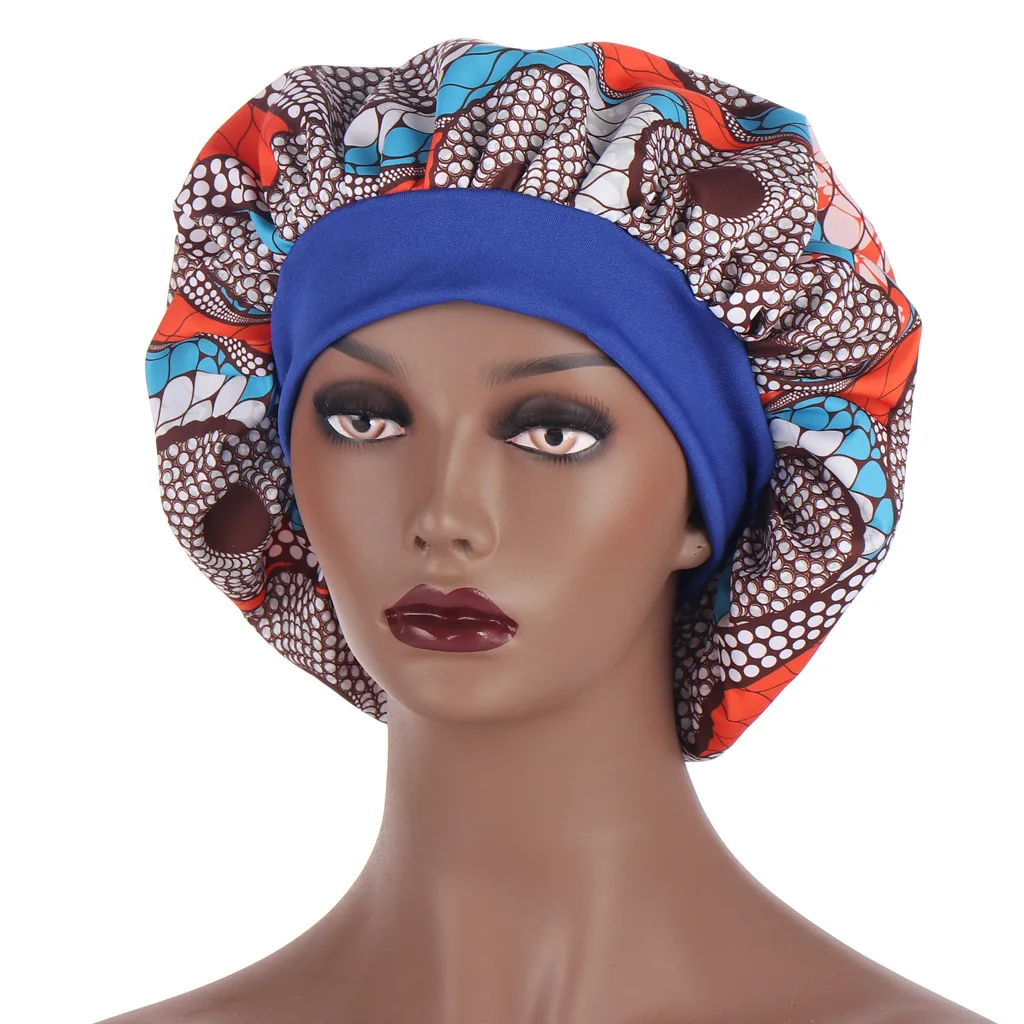 Afrikos Modelis Elastingumas Didelis Satino Kepuraitės Moterų Patogus Plataus kraštais Šilkiniai Plaukai Miega Skrybėlių Salonas Priežiūros Kosmetika Lankelis