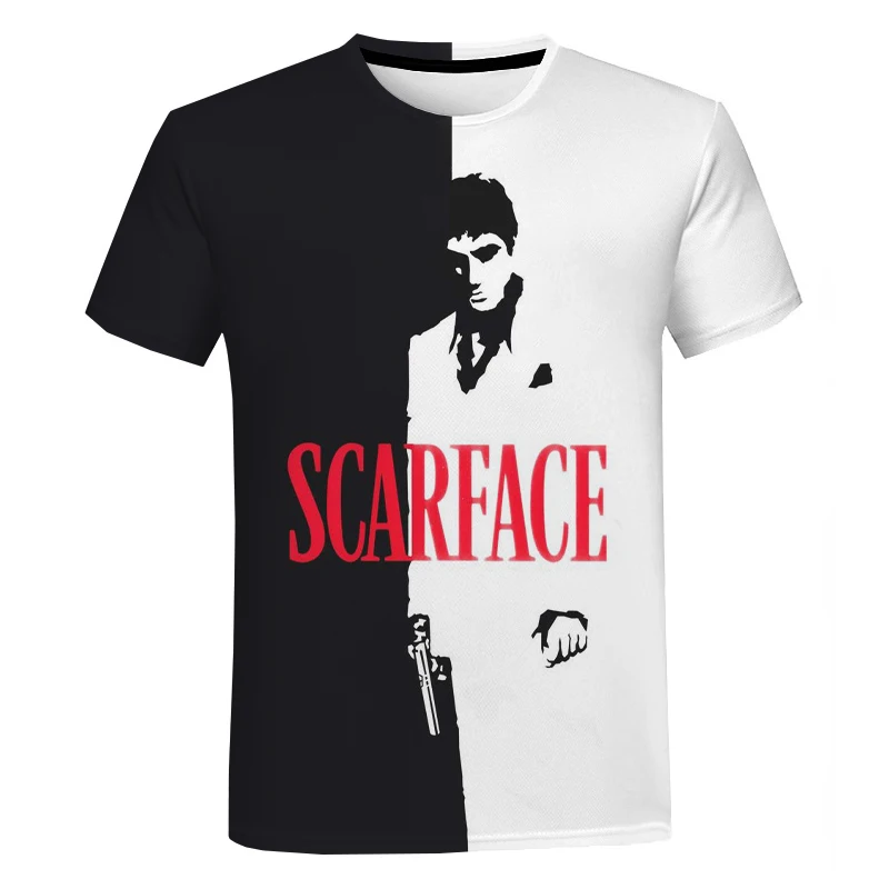 Naujas Scarface T-Shirt Filmą Tony Montana 3D Atspausdintas Streetwear Vyrų, Moterų Atsitiktinis Mados O-Neck T Shirt Negabaritinių Tees Viršūnes Unisex