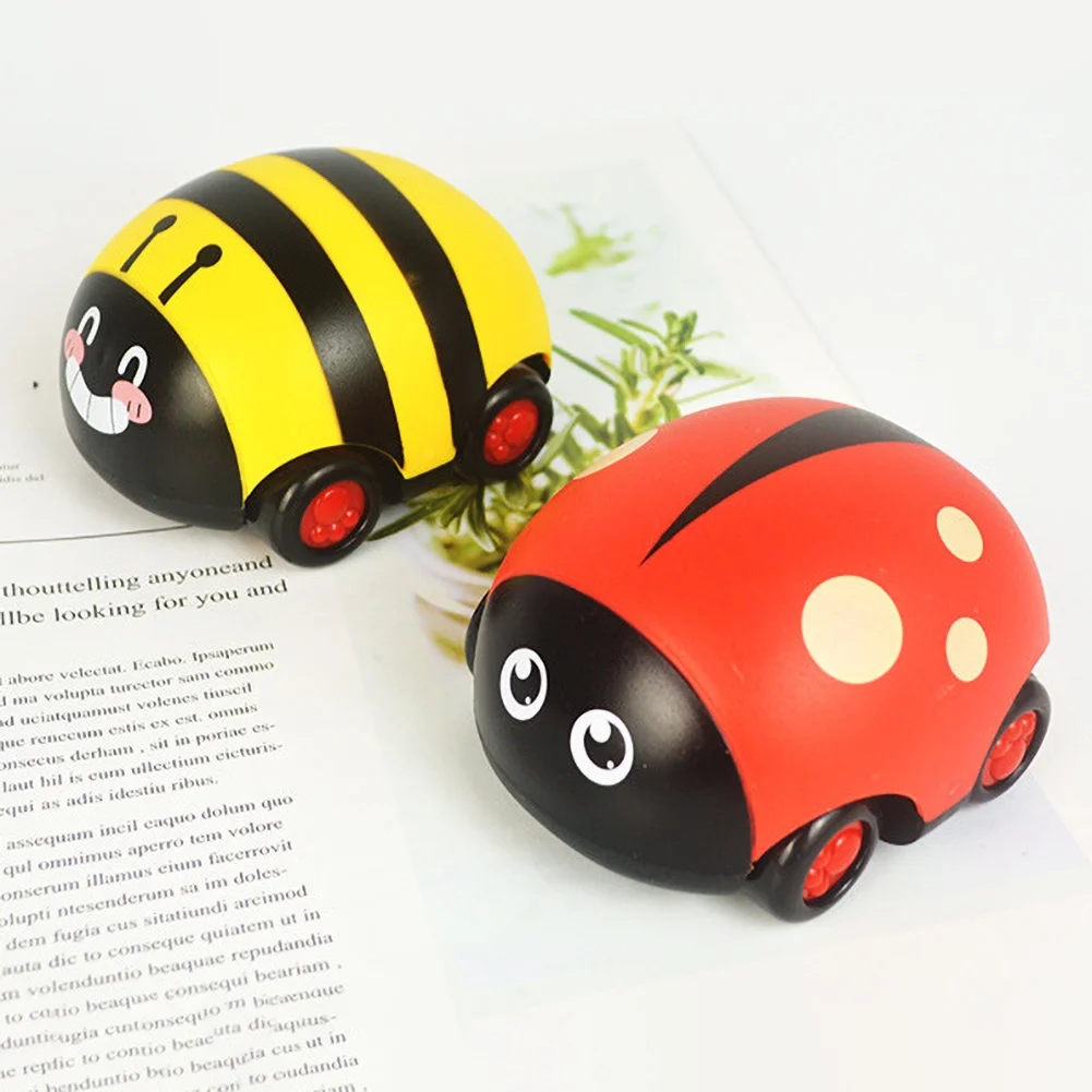 4Pcs/Set Vaikams, Cartoon Traukti Atgal, Žaislai, Automobilių Inercijos Vežimėlio Vabzdžių Automobilio Modelio Vaikų Švietimo Biedronka Vabzdžių figūrėlių, Žaislai
