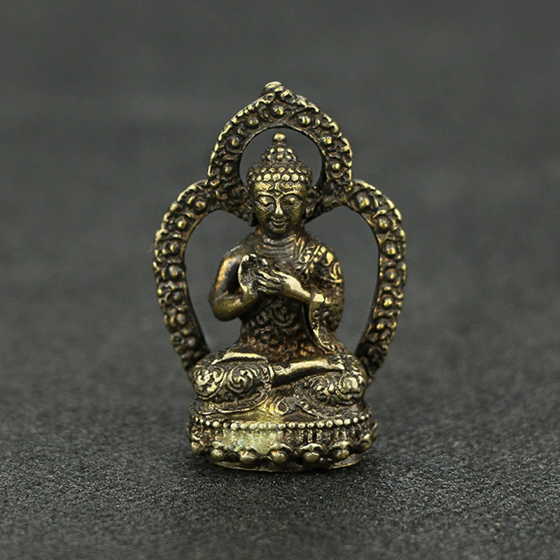 Mini Retro Brass Vakarų Trejybės Budos Figūrėlės Vario Budizmas Feng Shui Namų Dekoro Žalvario Papuošalai Papuošalai