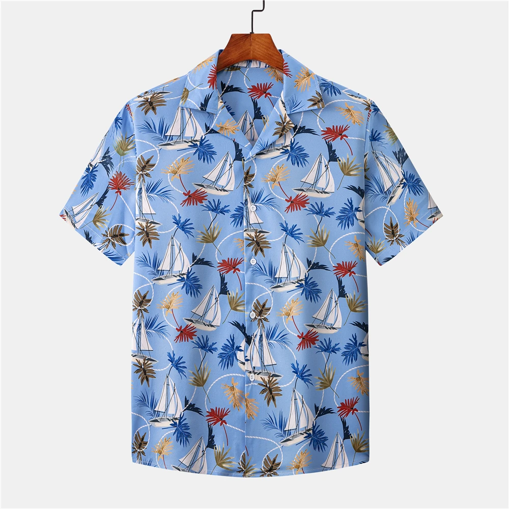 OSCN7 Atsitiktinis Atspausdintas Trumpas Rankovės Marškinėliai Vyrams Gatvės 2021 Havajai Paplūdimio Negabaritinių Moterų Mados Harujuku Marškinėliai Vyrams 145