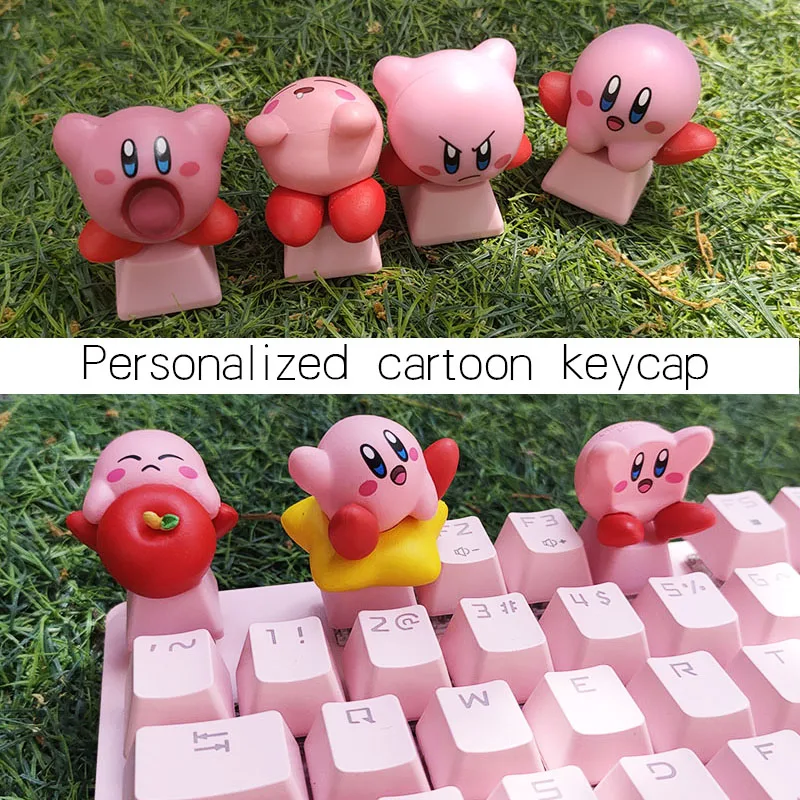 Automatinė Klaviatūros Keycaps Mielas Pink Cartoon Pbt Keycap Priedai Anime Stereo Žaidimas Kawaii Asmenybės Vieną R4 