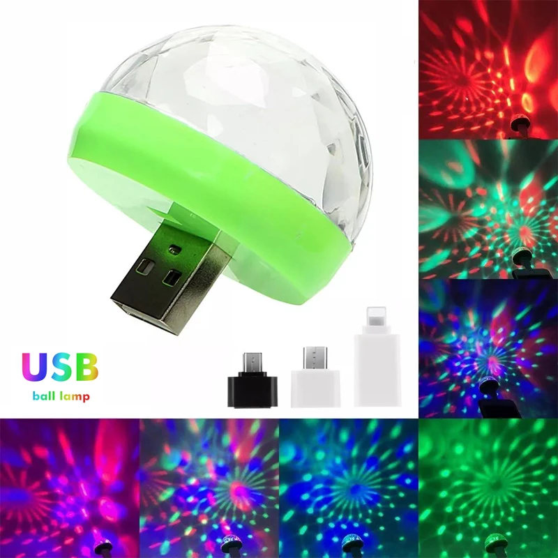 USB Scenos Šviesos Mini LED Šviesos Atmosfera Etape DJ Disco Ball Lempos Patalpų Namuose Šalis USB Į 