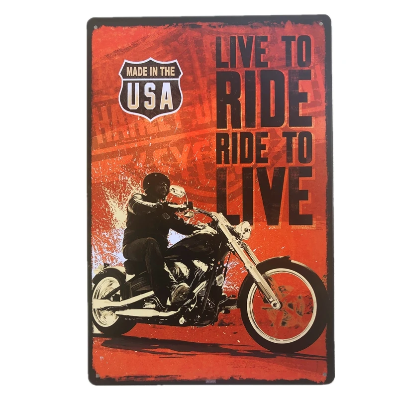 Ride To Live Motociklų Metalo Ženklai Namų Dekoro Derliaus Alavo Ženklai Pub Derliaus Dekoro Plokščių Metalo Sienos Meno Plakatas