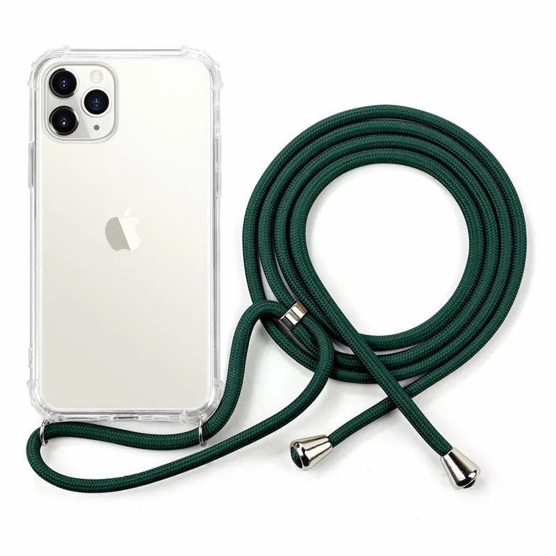Dirželis Smegenų Grandinės Telefono dėklas skirtas iPhone 12 11 Pro Max X XS Max XR Karoliai Virvelę Coque 