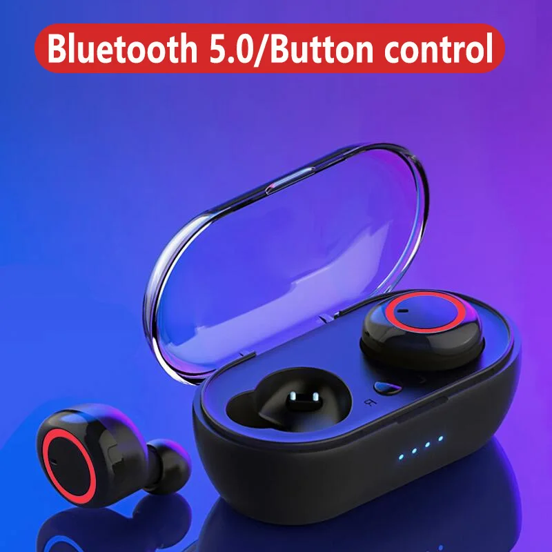 5.0 TWS Ausinės bluetooth, Belaidės Ausinės į ausis įkišamos į ausis įkišamos Stereo Gaming Ausinės su įkrovimo atveju tinka visiems telefonams