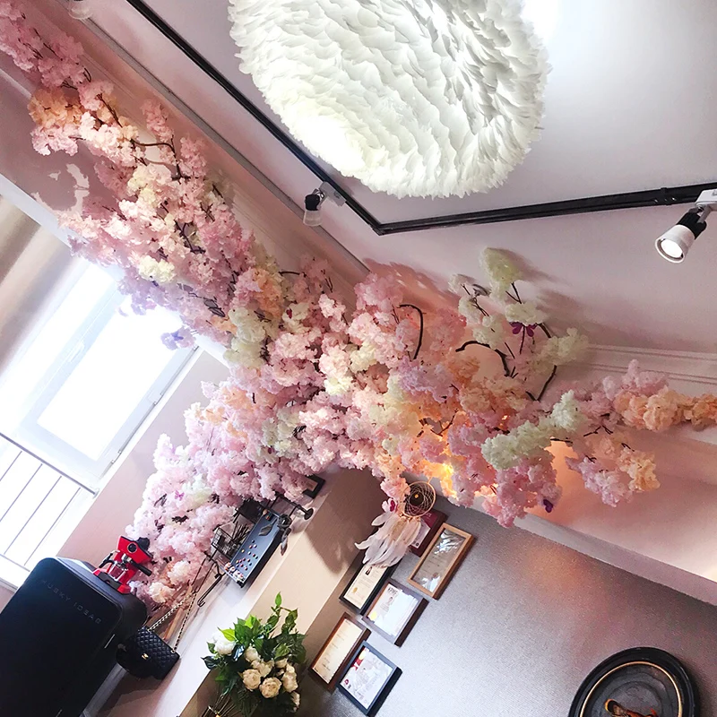 1Pcs cherry blossom eglutė dirbtinė vyšnių medžio Dirbtinių gėlių 120cm Šilko Aukštos modeliavimas Vestuvių Arkos apdailos namų Dekoro