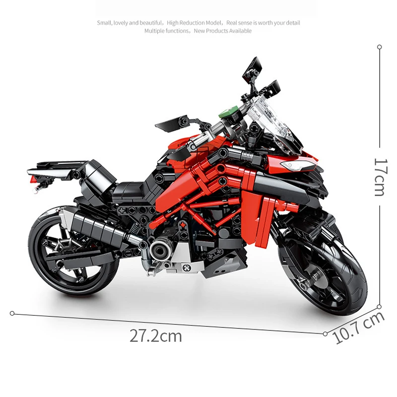 Techniniai Masto motociklo kūrimo bloką, Ducati Multistrada modelio transporto priemonė, garų surinkimo motorinių plytų žaislų kolekcija dovanos