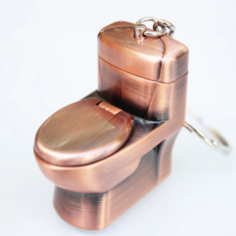 Kūrybos Tualeto Formos Dujų Degiklio Keychain Butano Pirotechnika Pripučiami Tualetas Keychain Lengvesni Baras Metalo Juokingas Žaislas Dovana